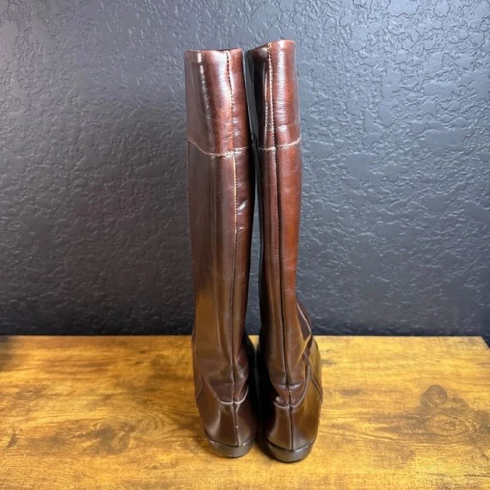 Charles David‎ Vintage Mahogany Brown Italian Leather Riding Boots Women 7B